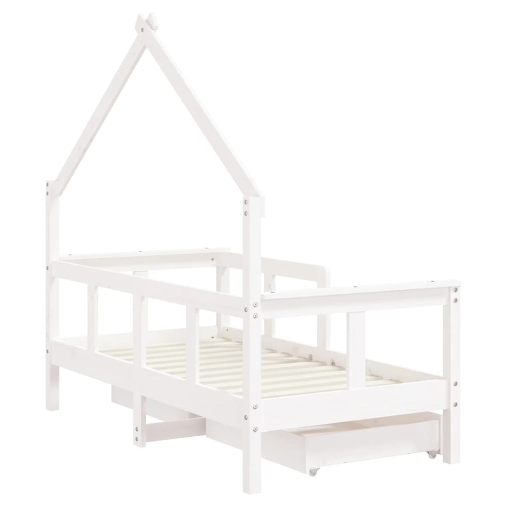Kinderbett mit Schubladen Massivholz Kiefer 70x140 cm - 90x200 cm - Yekta