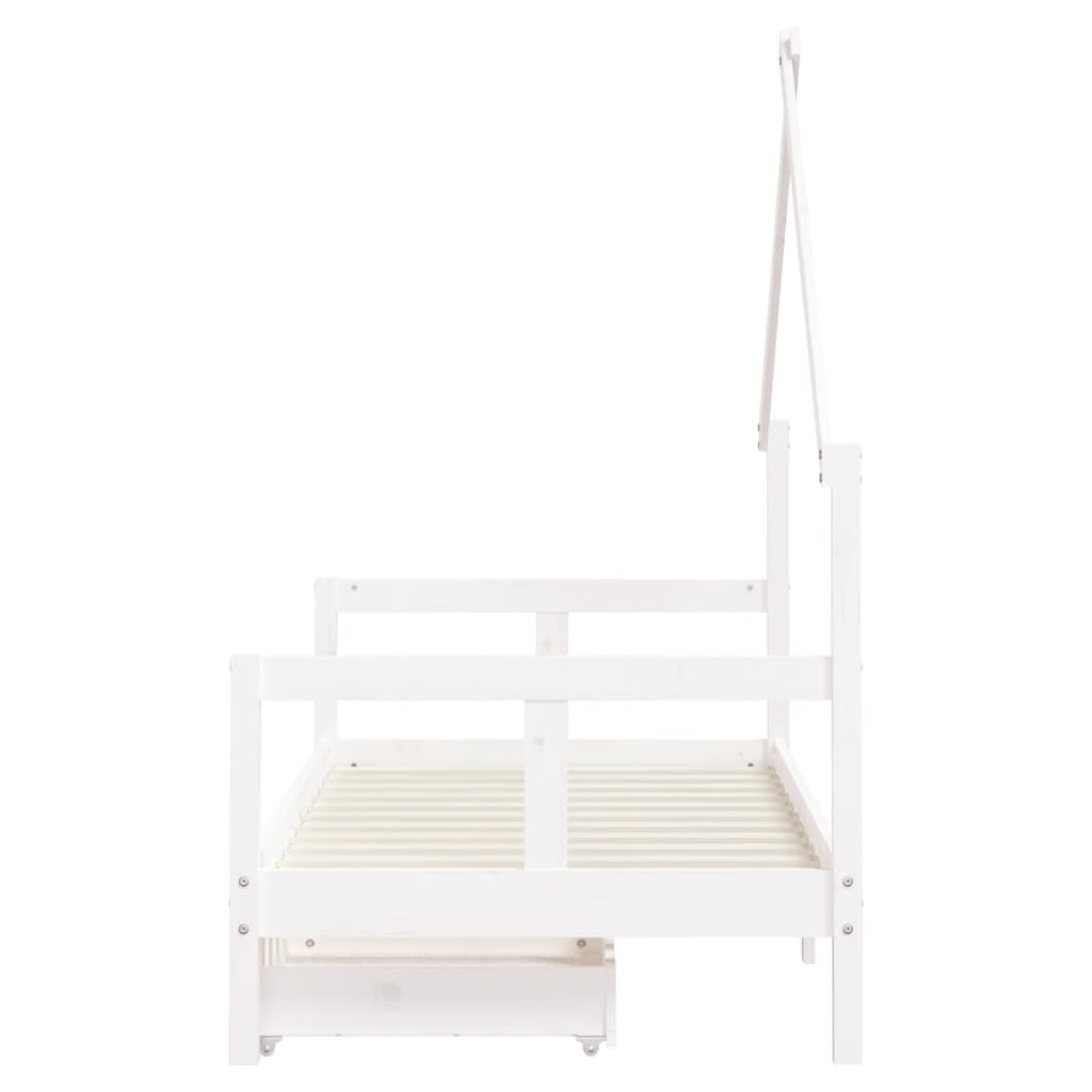 Kinderbett mit Schubladen Massivholz Kiefer 70x140 cm - 90x200 cm - Yekta