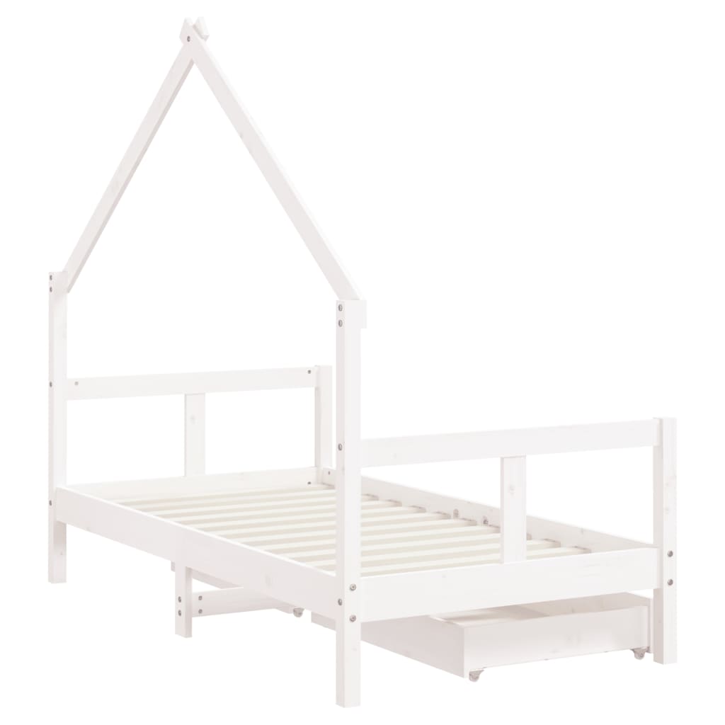 Kinderbett mit Schubladen Massivholz Kiefer 70x140 cm - 90x200 cm - Yekta
