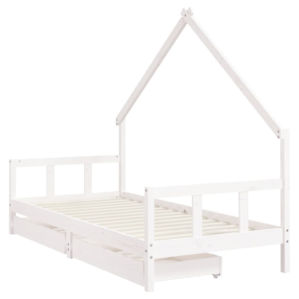 Kinderbett mit Schubladen Massivholz Kiefer 70x140 cm - 90x200 cm - Yekta