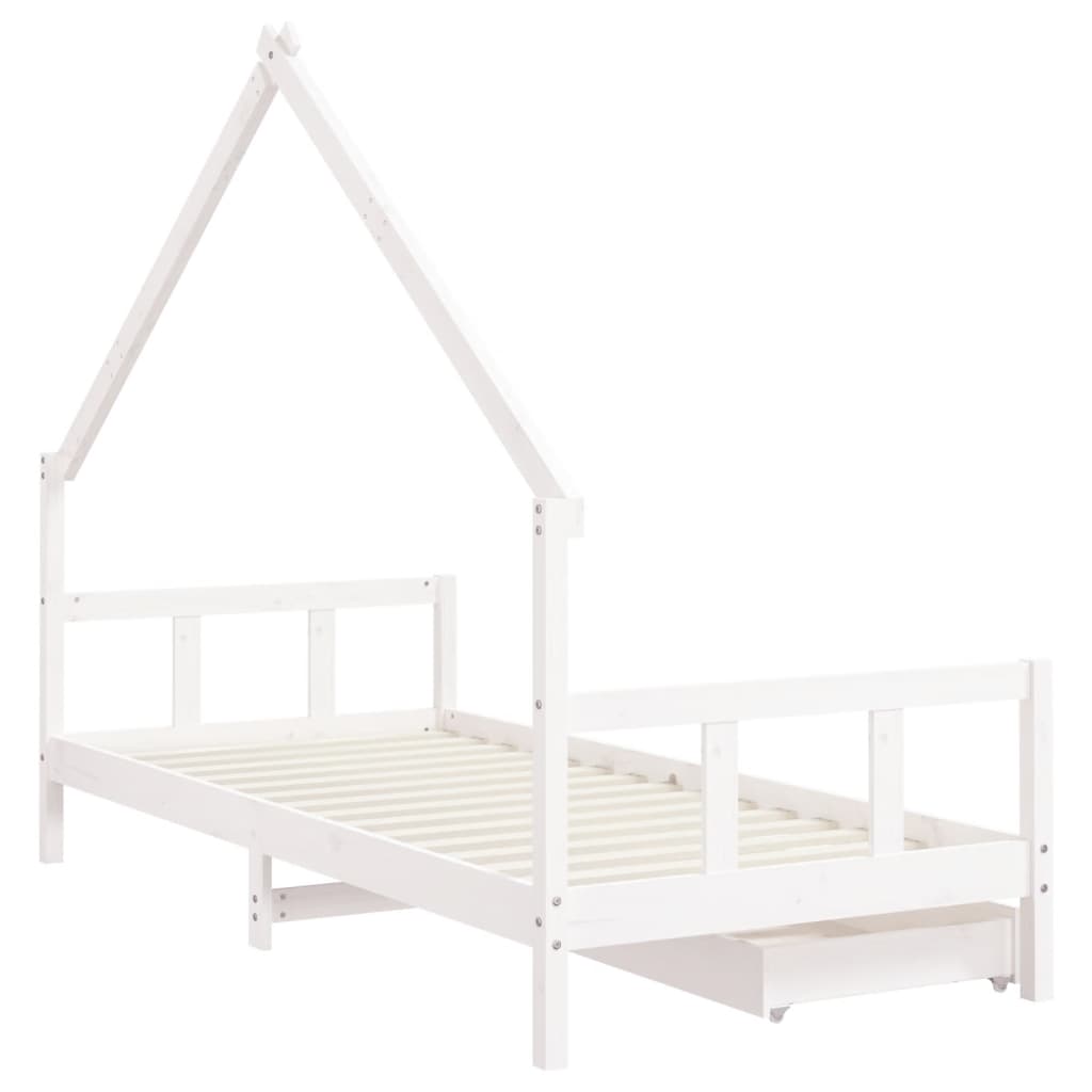 Kinderbett mit Schubladen Massivholz Kiefer 70x140 cm - 90x200 cm - Yekta