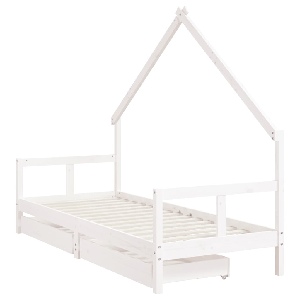 Kinderbett mit Schubladen Massivholz Kiefer 70x140 cm - 90x200 cm - Yekta