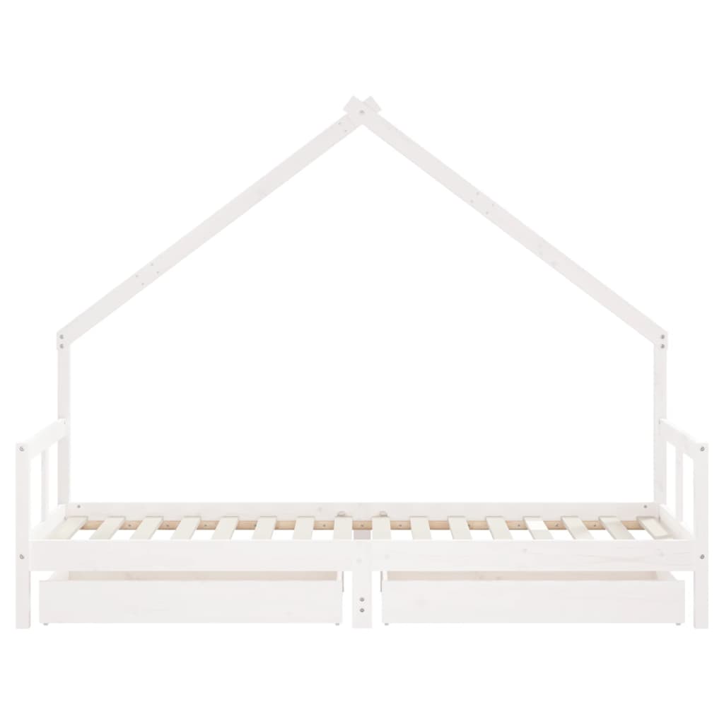 Kinderbett mit Schubladen Massivholz Kiefer 70x140 cm - 90x200 cm - Yekta