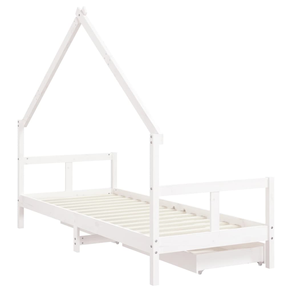 Kinderbett mit Schubladen Massivholz Kiefer 70x140 cm - 90x200 cm - Yekta