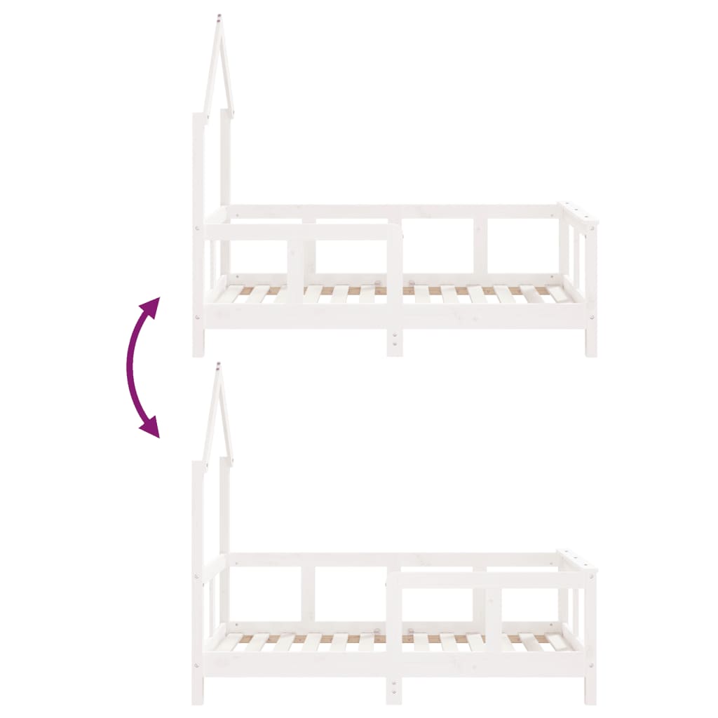 Kinderbett Massivholz Kiefer 70x140 cm bis 90x200 cm - Yekta