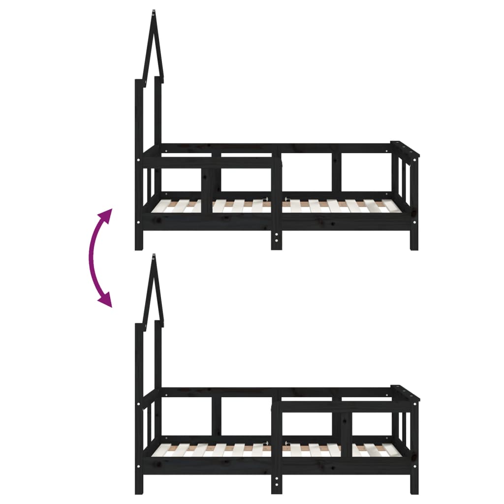 Kinderbett Massivholz Kiefer 70x140 cm bis 90x200 cm - Yekta