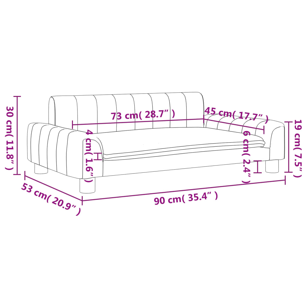 Kindersofa 70x45x30 cm & 90x53x30 cm Kunstleder - Yekta