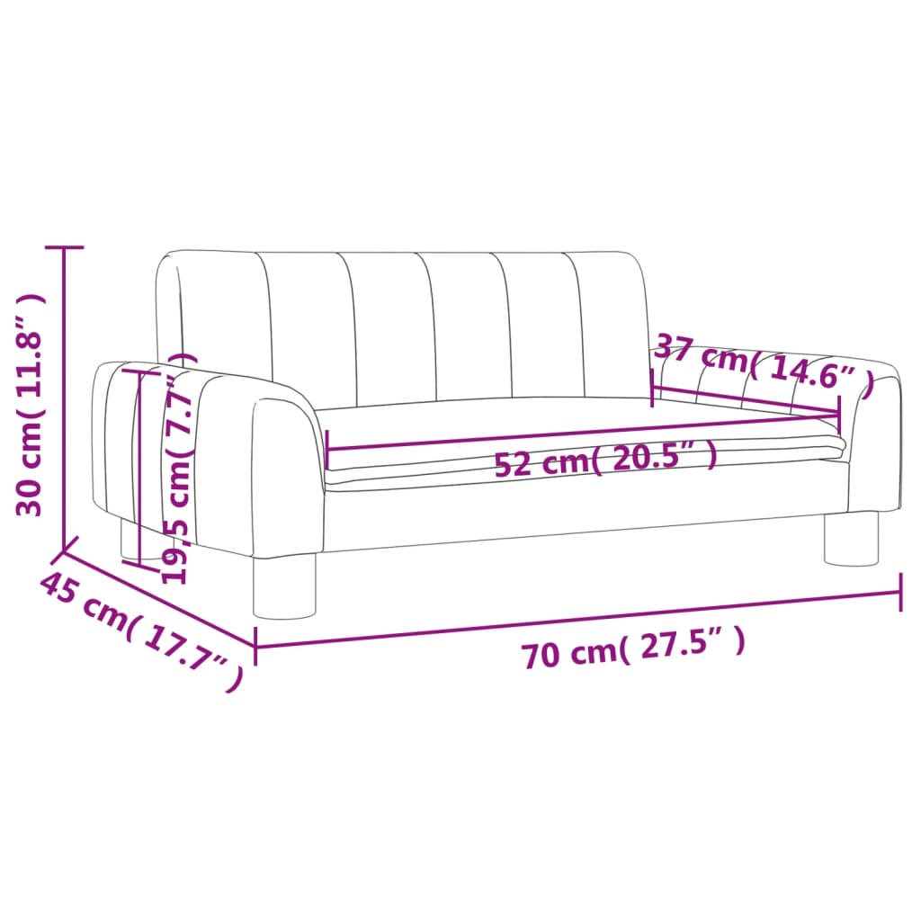 Kindersofa 70x45x30 cm & 90x53x30 cm Kunstleder - Yekta