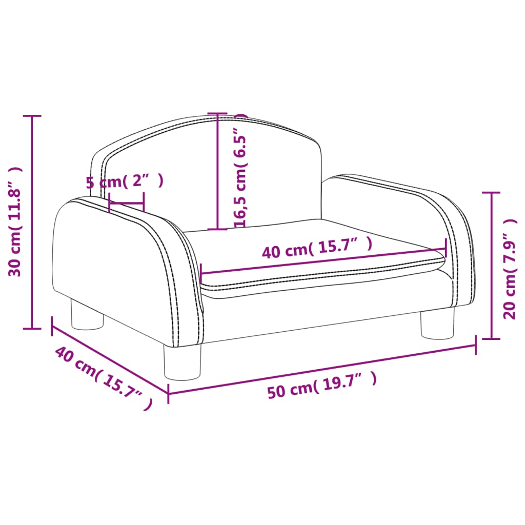 Kindersofa Kunstleder 50x40x30 cm und 70x45x30 cm in verschiedenen Farben - Yekta