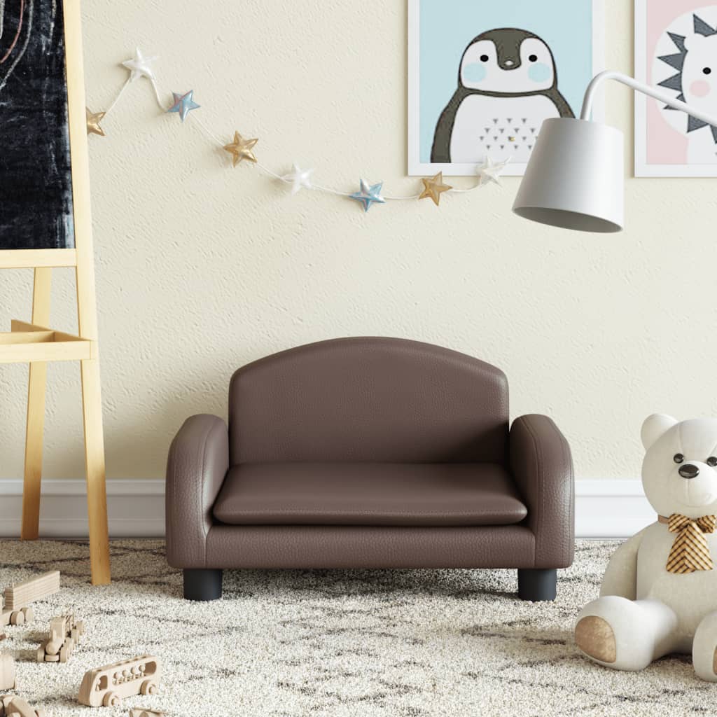 Kindersofa Kunstleder 50x40x30 cm und 70x45x30 cm in verschiedenen Farben - Yekta
