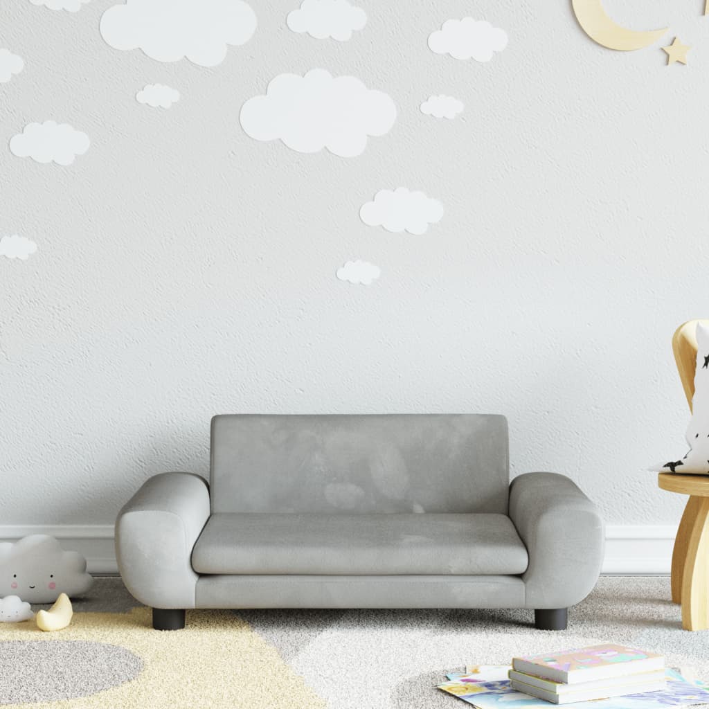 Kindersofa Samt 100x54x33 cm und 70x45x33 cm - Verschiedene Farben verfügbar - Yekta