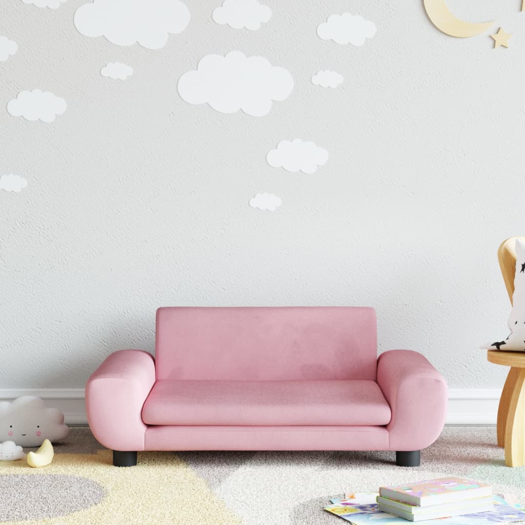 Kindersofa Samt 100x54x33 cm und 70x45x33 cm - Verschiedene Farben verfügbar - Yekta