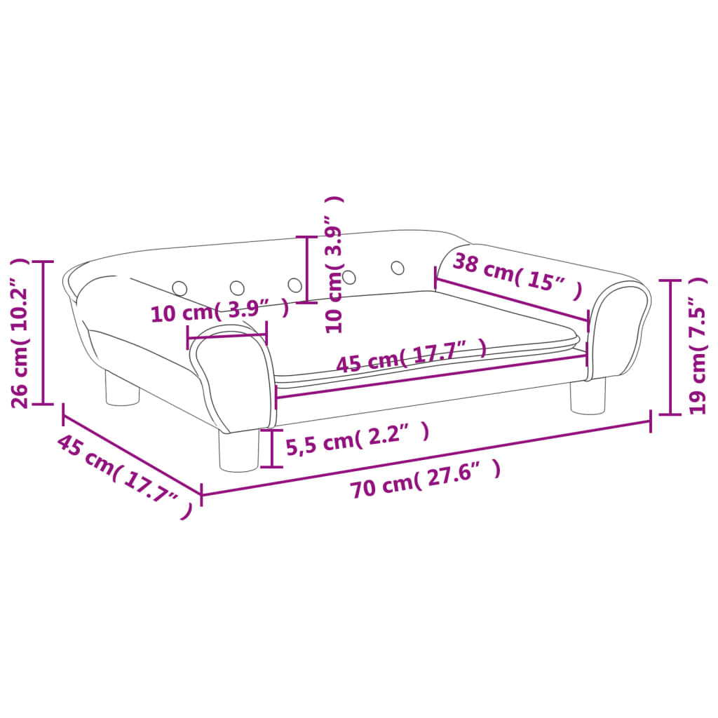 Kindersofa Samt 100x50x26 cm und 70x45x26 cm in verschiedenen Farben - Yekta