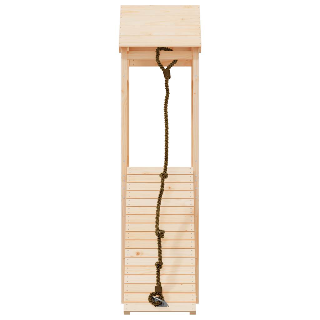 Spielturm mit Kletterwand aus imprägniertem Kiefernholz und Massivholz Douglasie