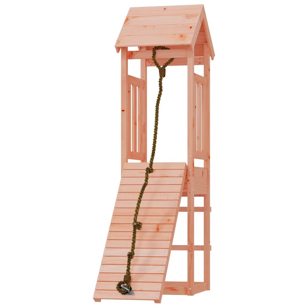 Spielturm mit Kletterwand aus imprägniertem Kiefernholz und Massivholz Douglasie