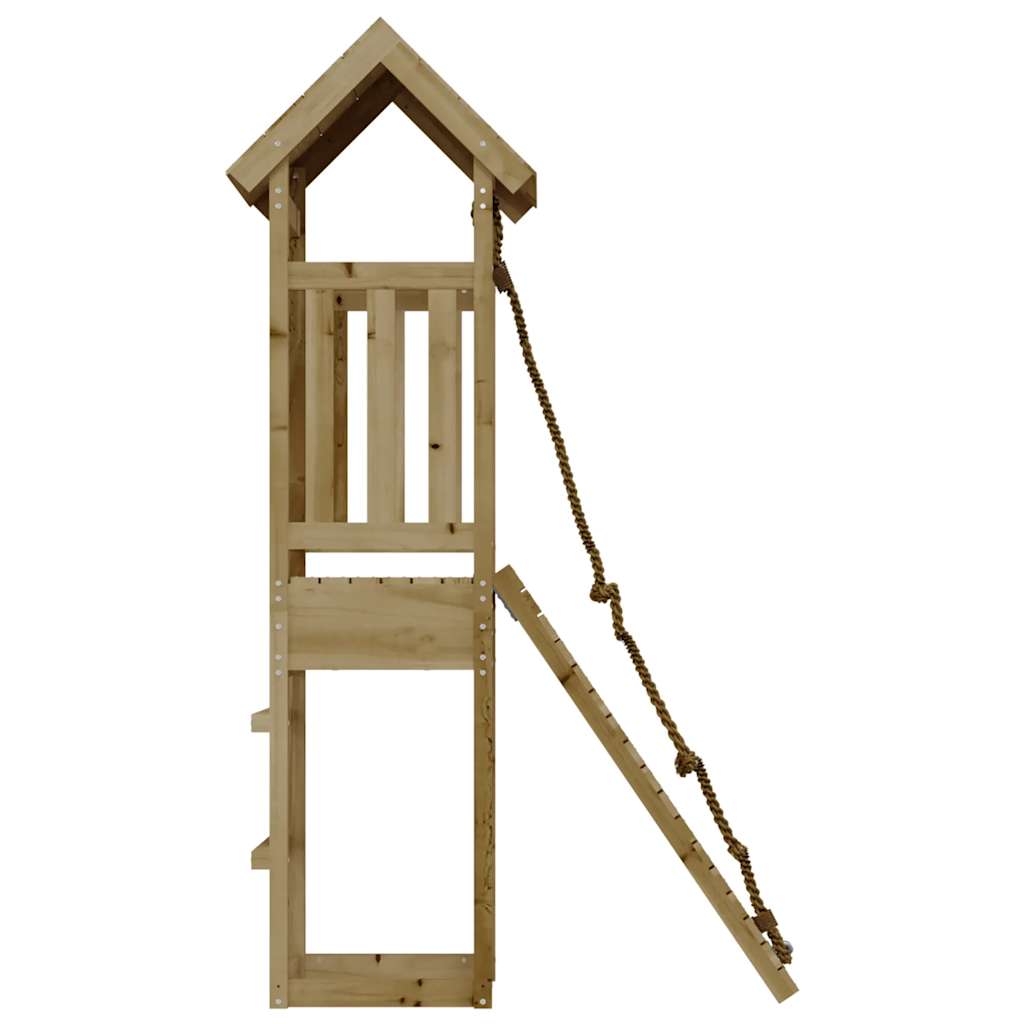 Spielturm mit Kletterwand aus imprägniertem Kiefernholz und Massivholz Douglasie