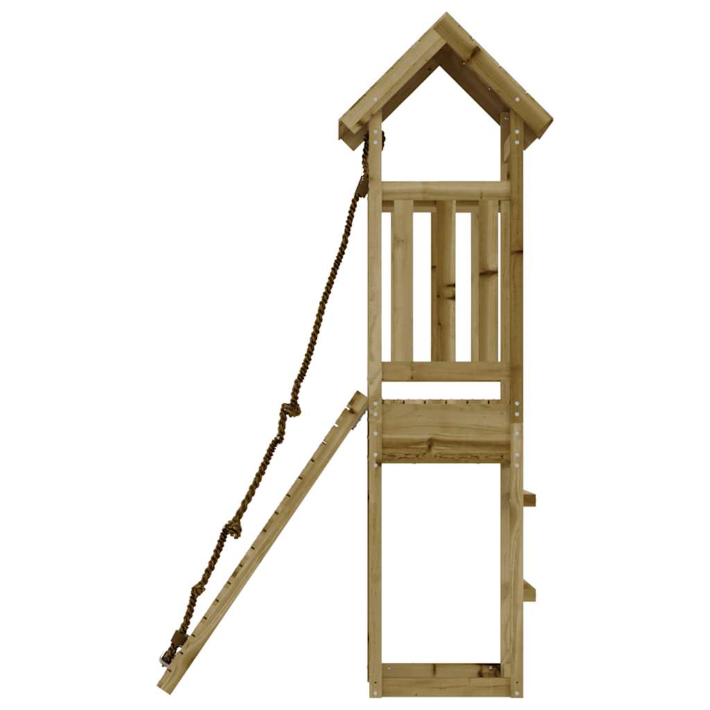 Spielturm mit Kletterwand aus imprägniertem Kiefernholz und Massivholz Douglasie