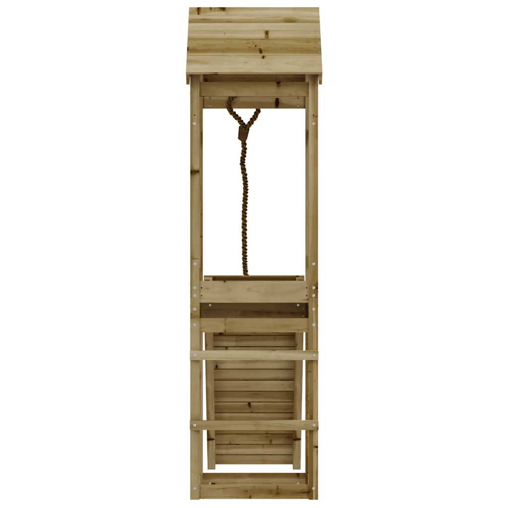 Spielturm mit Kletterwand aus imprägniertem Kiefernholz und Massivholz Douglasie