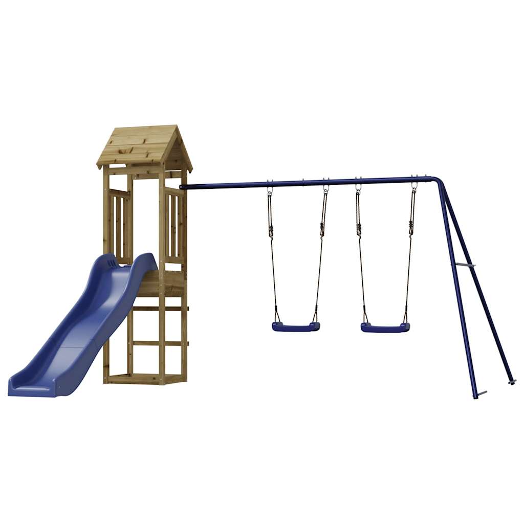 Spielturm aus imprägniertem Kiefernholz und massivem Douglasie und Kiefer
