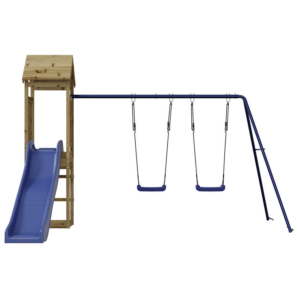 Spielturm aus imprägniertem Kiefernholz und massivem Douglasie und Kiefer