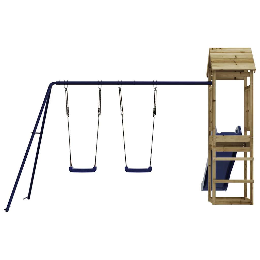 Spielturm aus imprägniertem Kiefernholz und massivem Douglasie und Kiefer