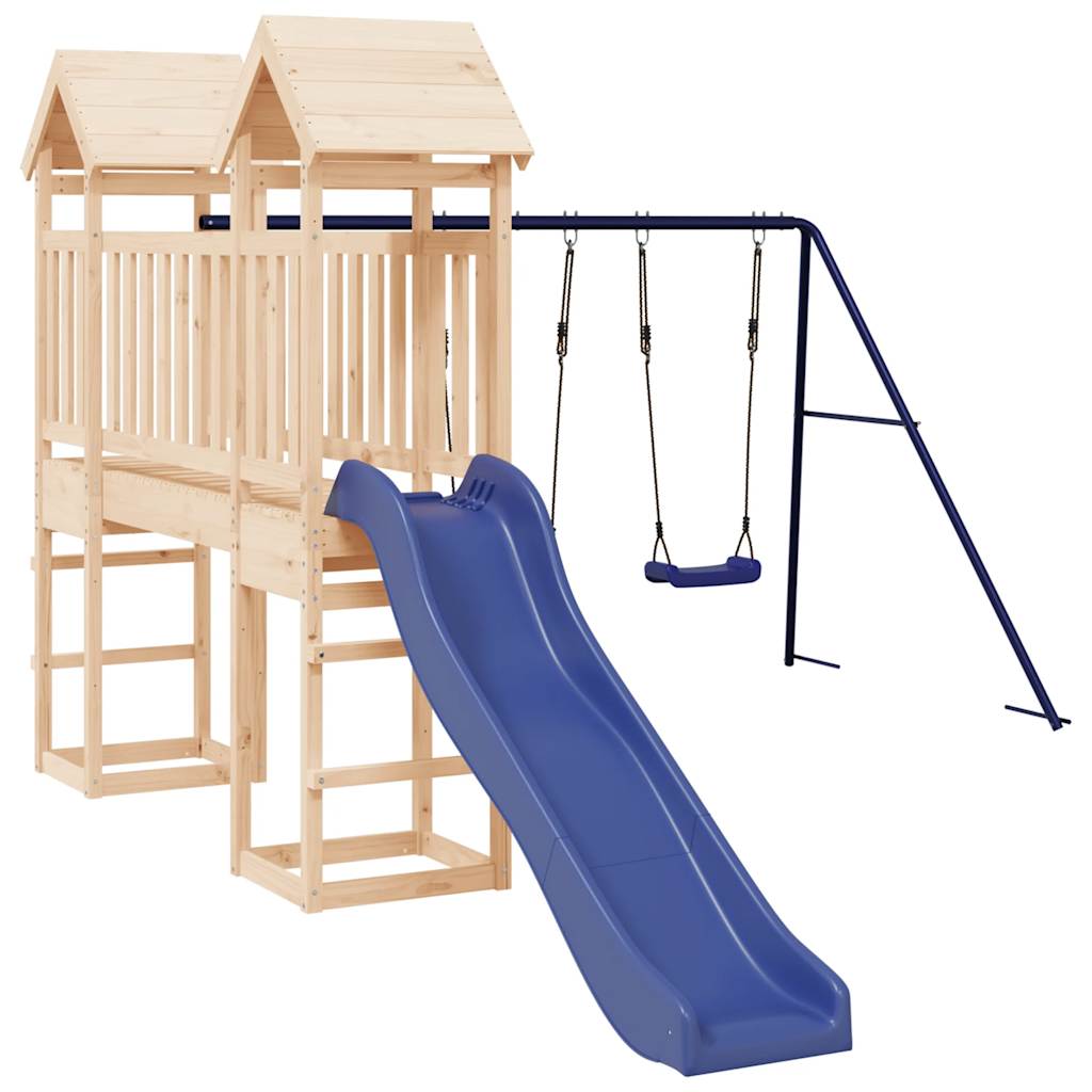 Spielturm aus imprägniertem Kiefernholz und massivem Douglasien- und Kiefernholz