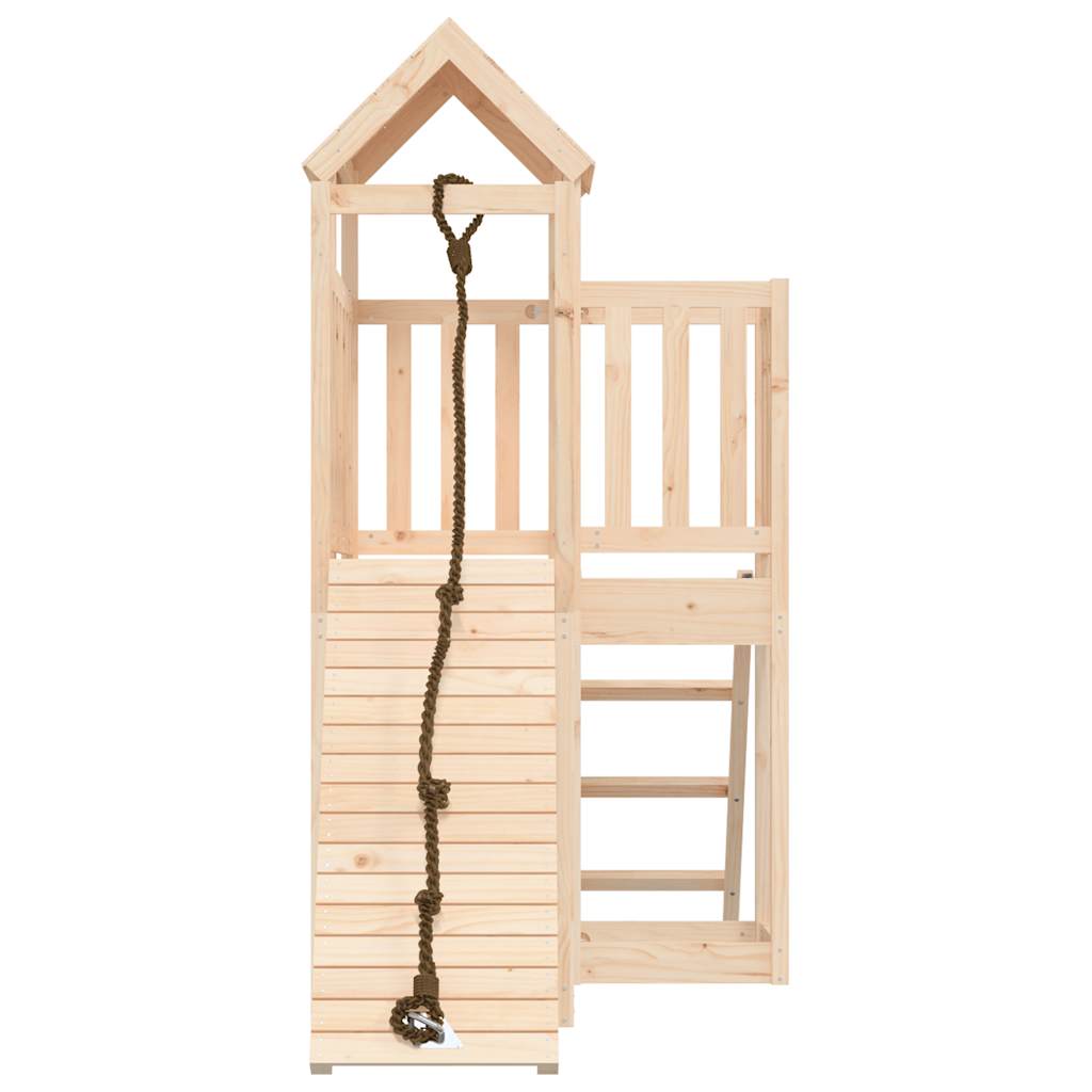 Spielturm mit Kletterwand aus imprägniertem Kiefernholz und Massivholz Douglasie
