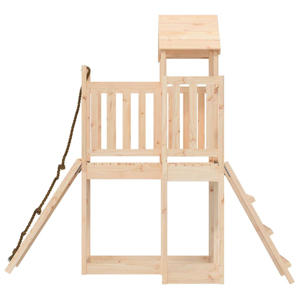 Spielturm mit Kletterwand aus imprägniertem Kiefernholz und Massivholz Douglasie