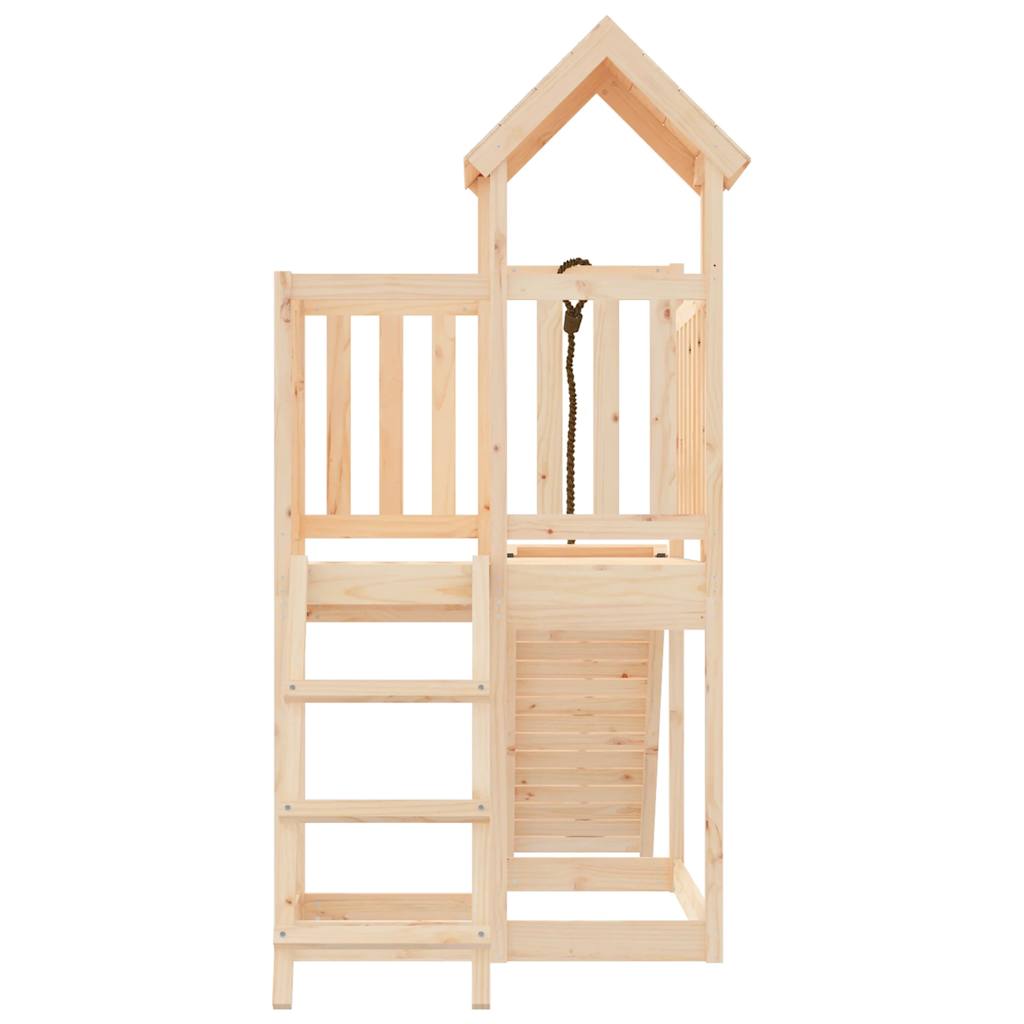 Spielturm mit Kletterwand aus imprägniertem Kiefernholz und Massivholz Douglasie