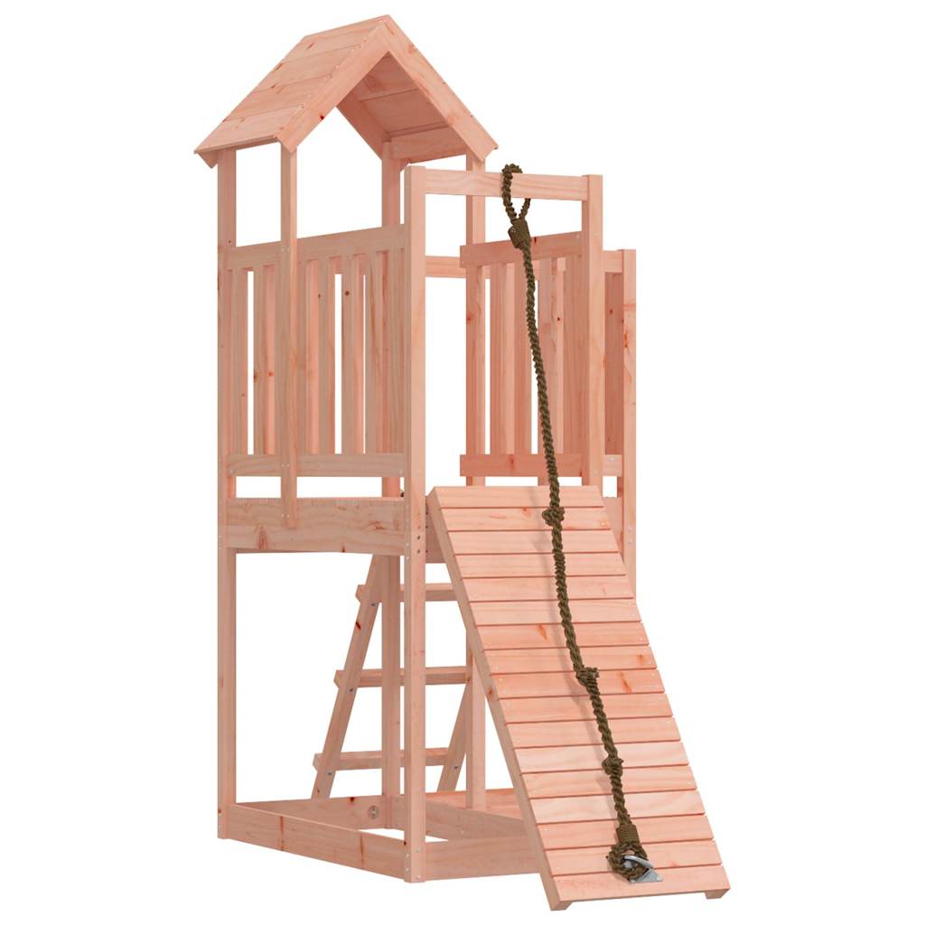 Spielturm mit Kletterwand aus imprägniertem Kiefernholz und Massivholz Douglasie