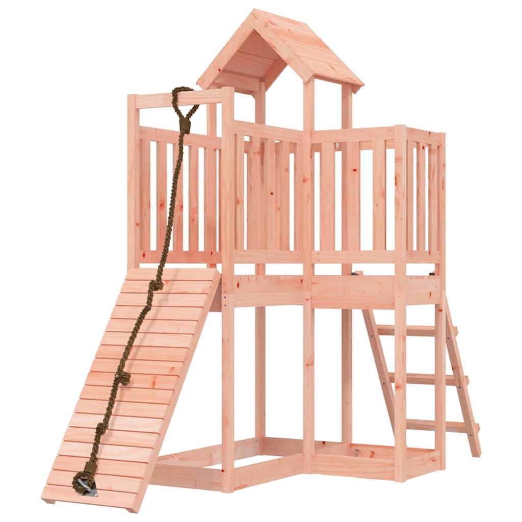 Spielturm mit Kletterwand aus imprägniertem Kiefernholz und Massivholz Douglasie