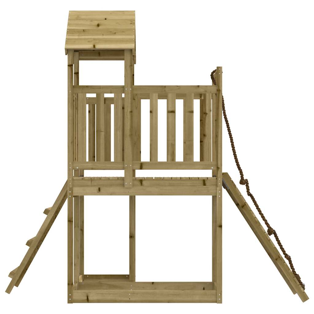 Spielturm mit Kletterwand aus imprägniertem Kiefernholz und Massivholz Douglasie