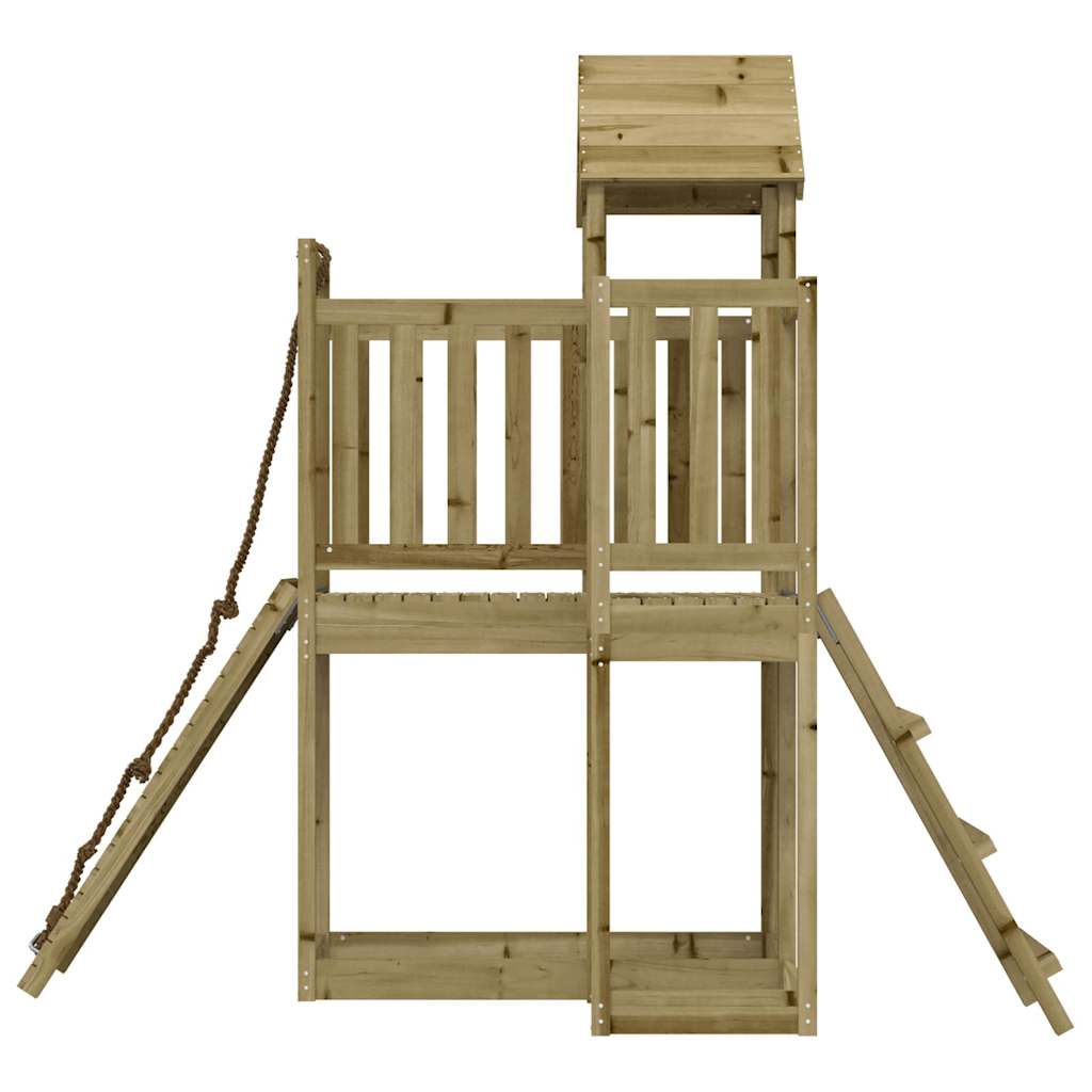 Spielturm mit Kletterwand aus imprägniertem Kiefernholz und Massivholz Douglasie