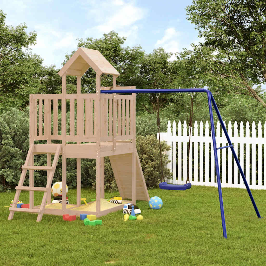 Spielturm aus imprägniertem Kiefernholz und massivem Douglasien- und Kiefernholz
