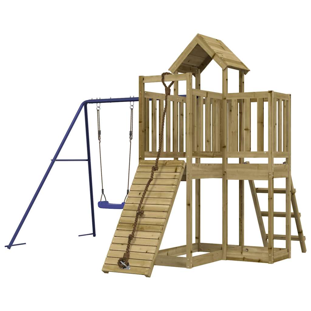 Spielturm aus imprägniertem Kiefernholz und massivem Douglasien- und Kiefernholz