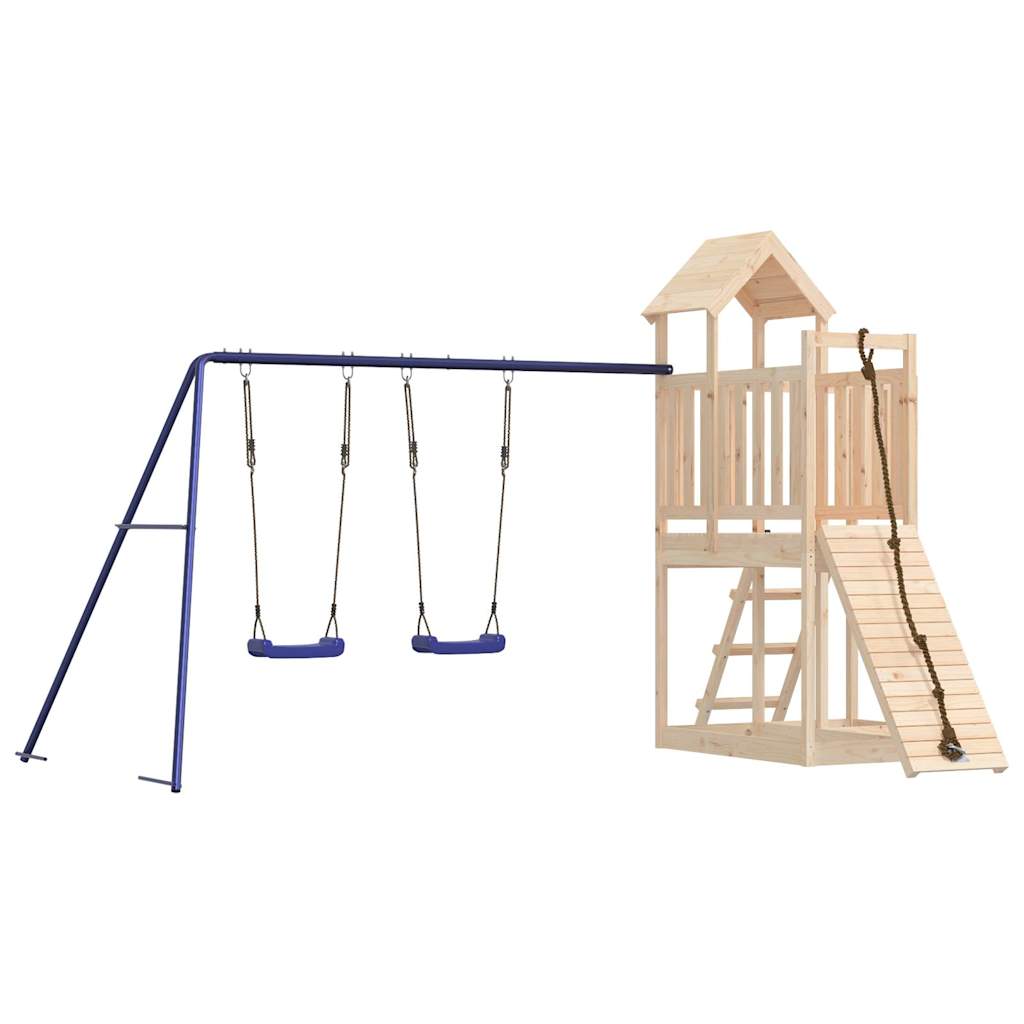 Spielturm aus imprägniertem Kiefernholz und massivem Douglasien- und Kiefernholz