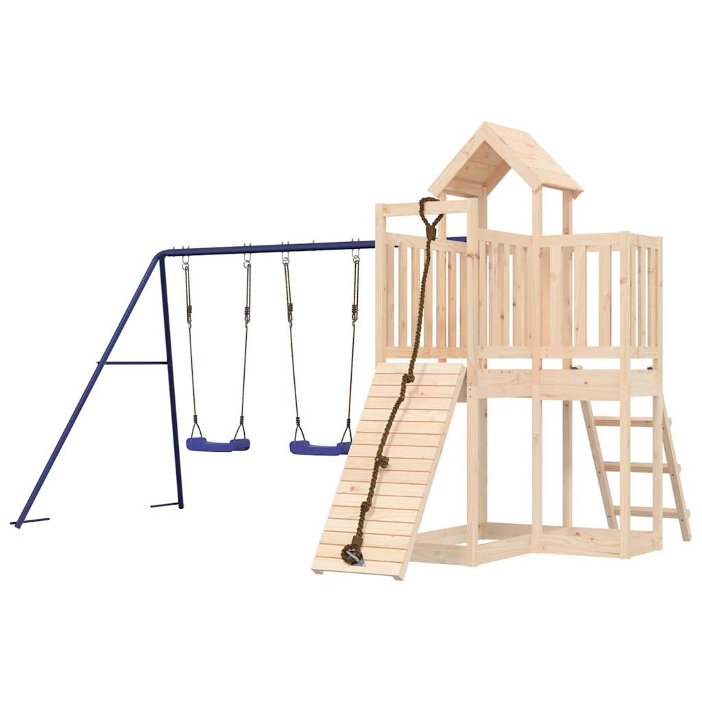 Spielturm aus imprägniertem Kiefernholz und massivem Douglasien- und Kiefernholz
