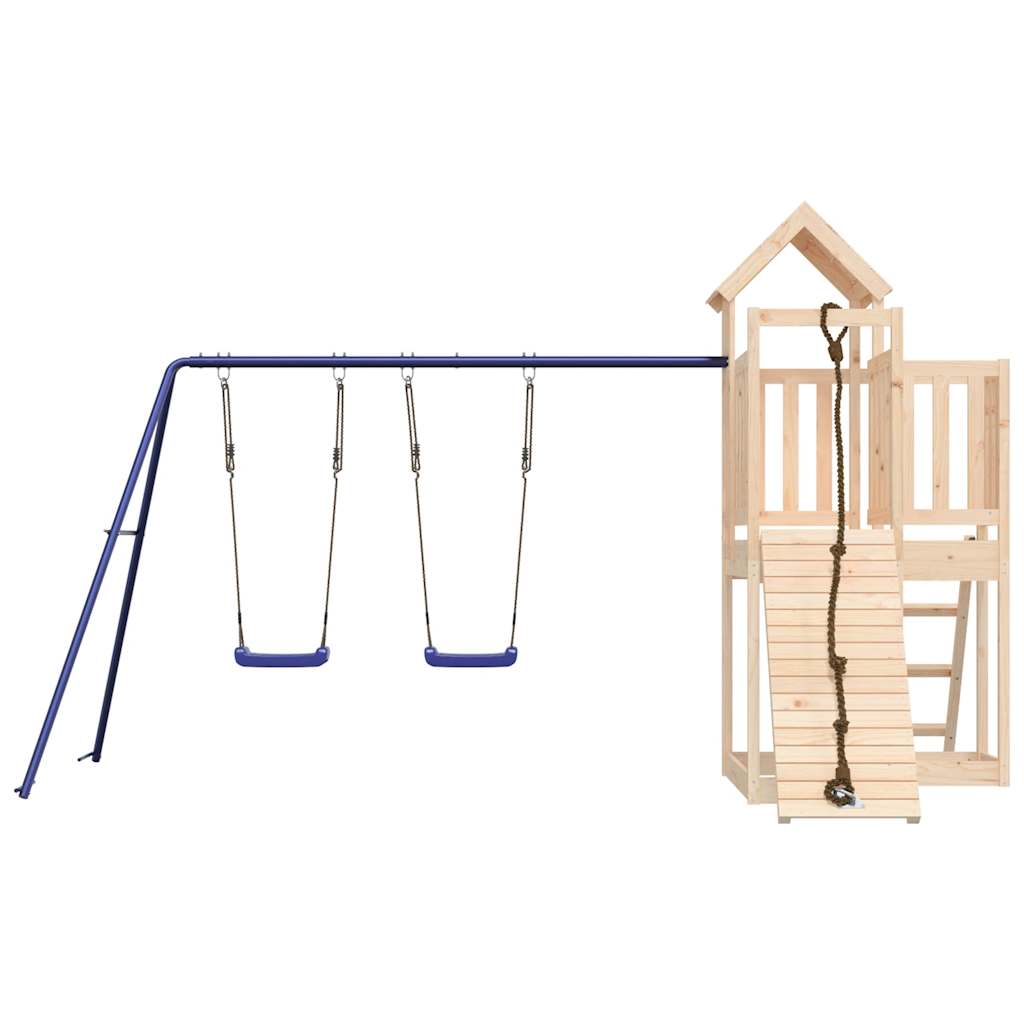 Spielturm aus imprägniertem Kiefernholz und massivem Douglasien- und Kiefernholz