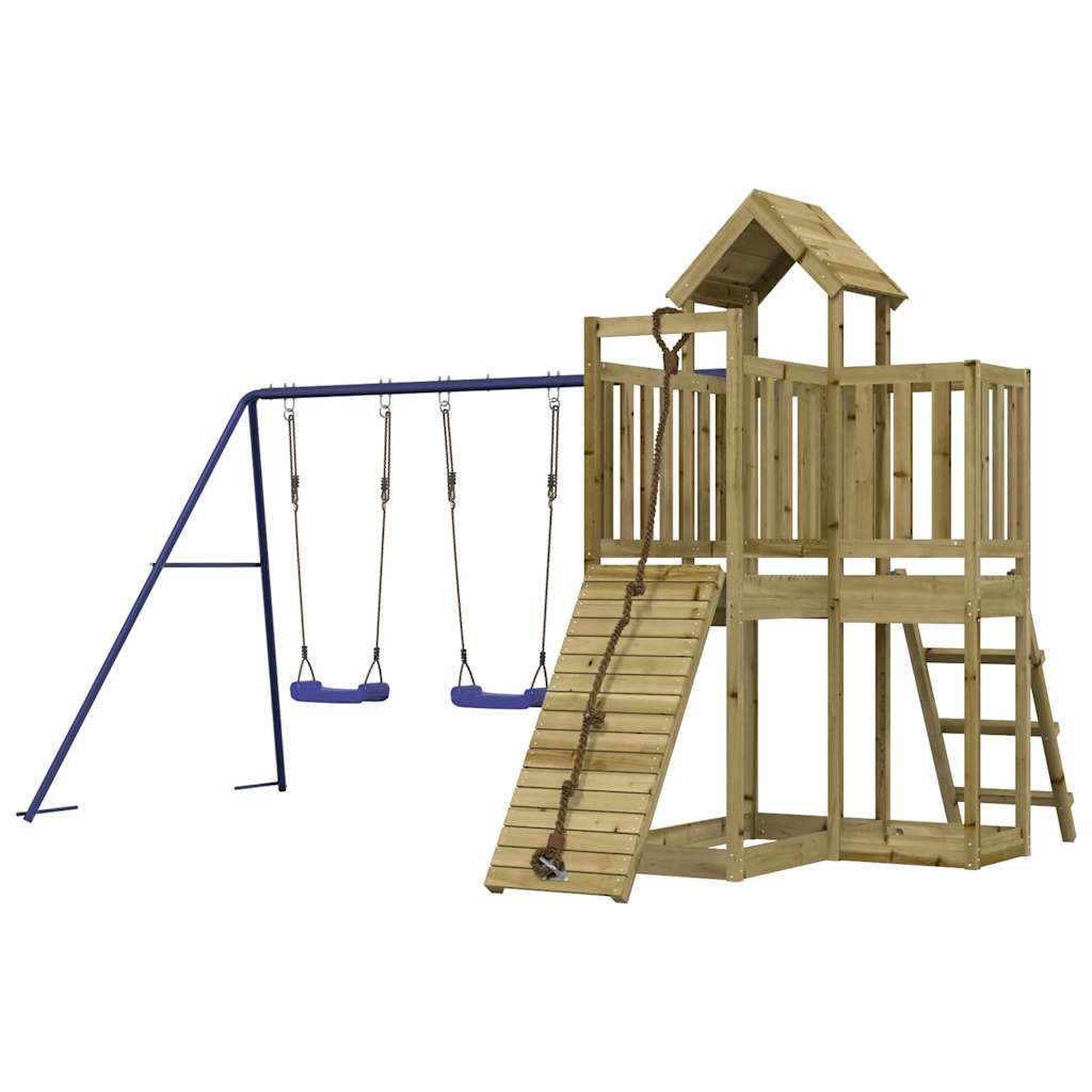 Spielturm aus imprägniertem Kiefernholz und massivem Douglasien- und Kiefernholz