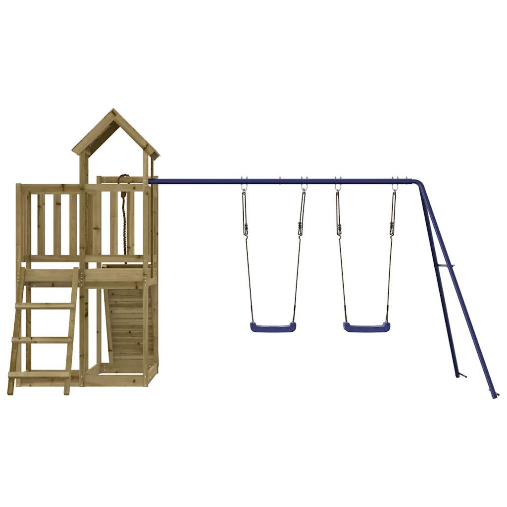 Spielturm aus imprägniertem Kiefernholz und massivem Douglasien- und Kiefernholz