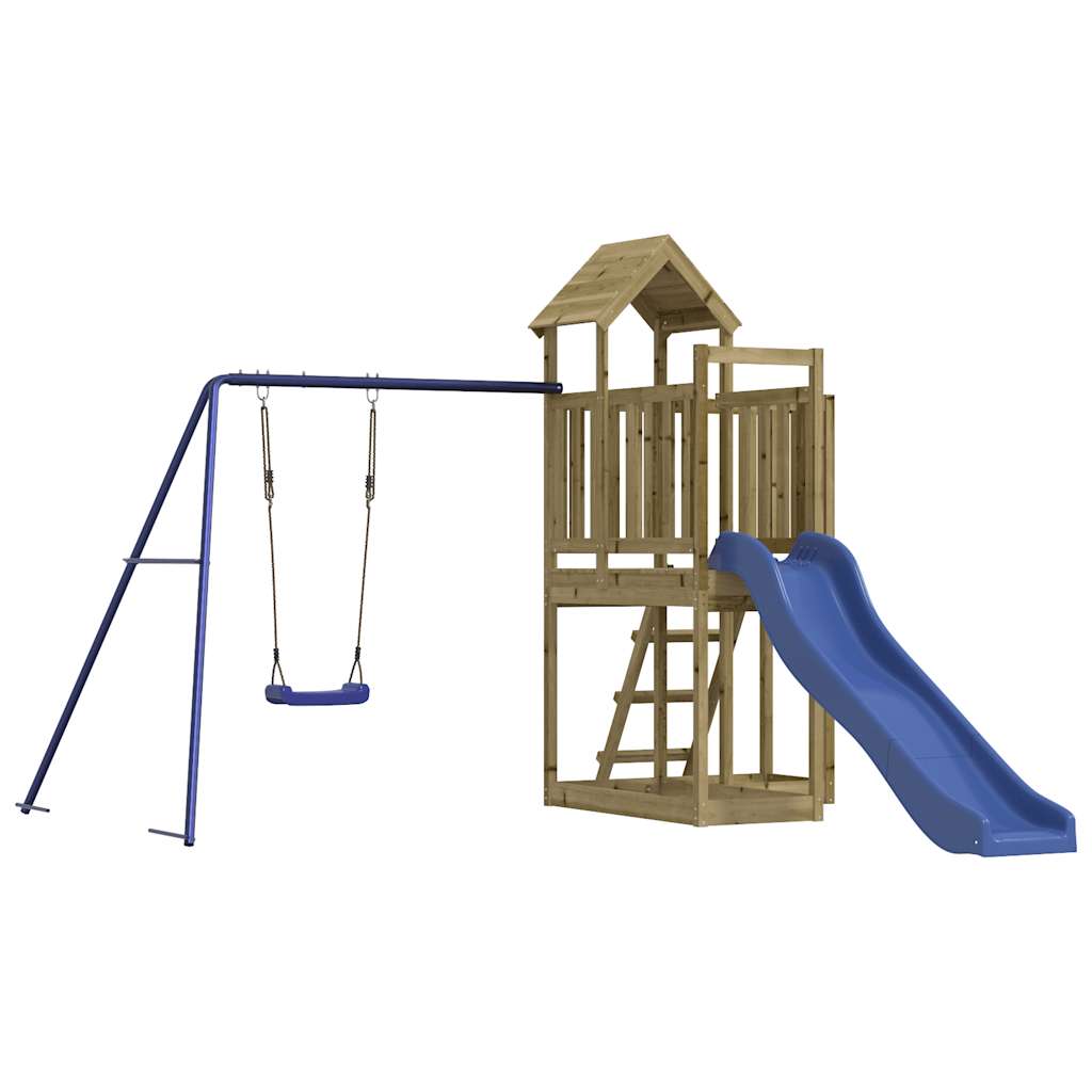 Spielturm aus imprägniertem Kiefernholz und massivem Douglasien- und Kiefernholz