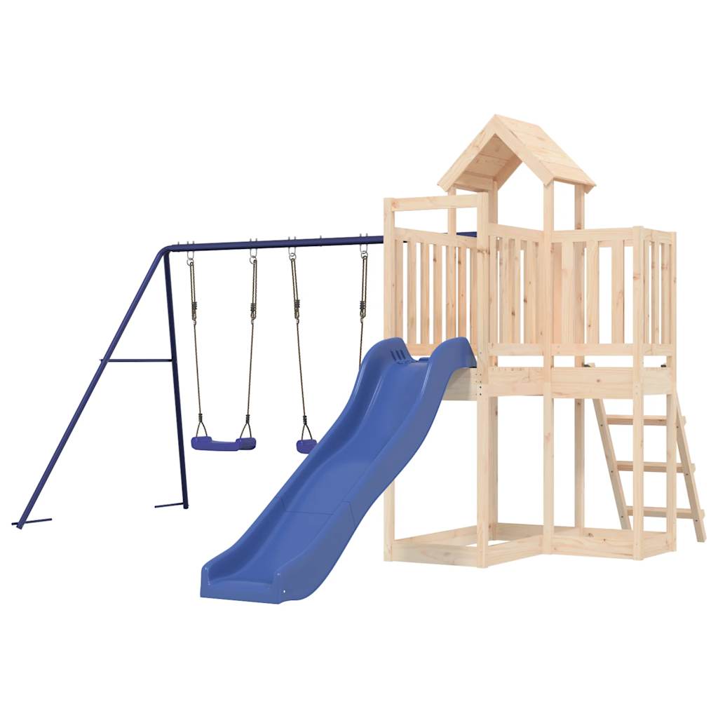 Spielturm aus imprägniertem Kiefernholz und massivem Douglasien- und Kiefernholz