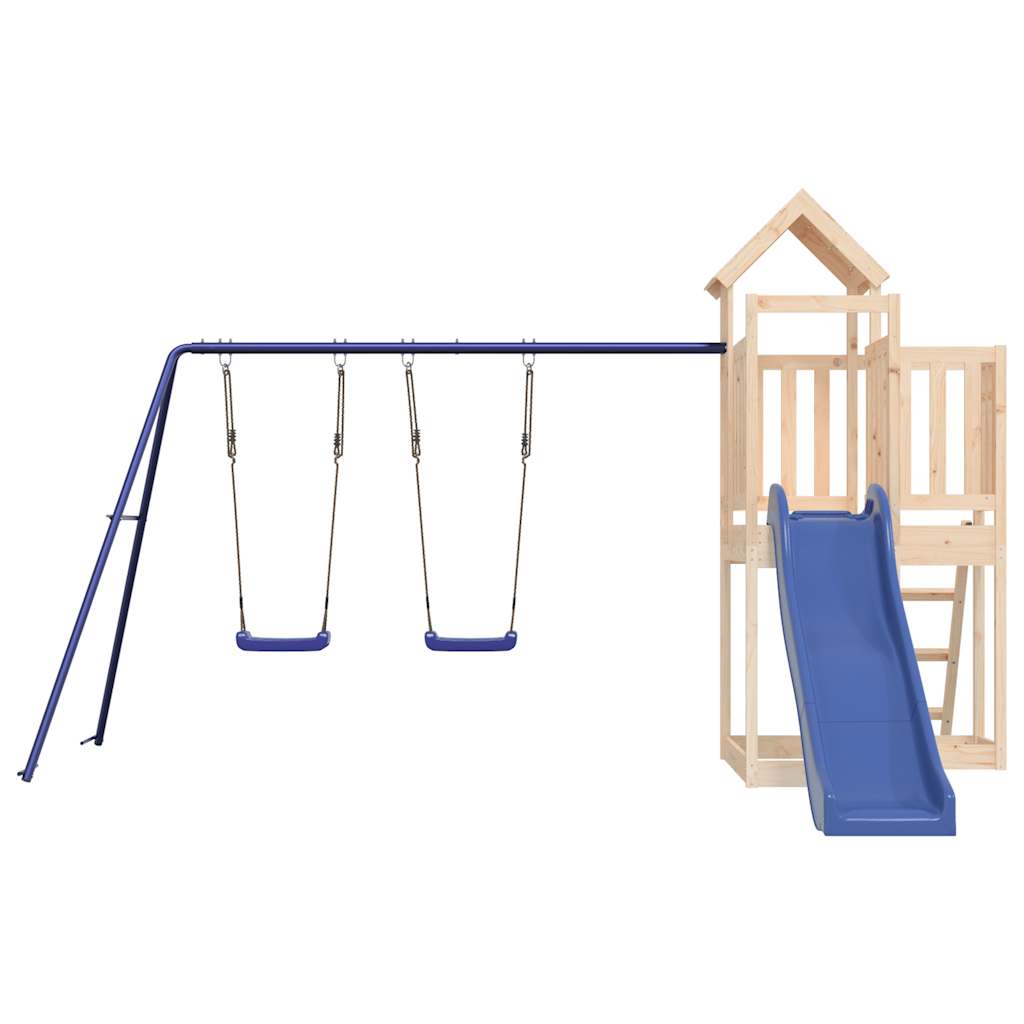 Spielturm aus imprägniertem Kiefernholz und massivem Douglasien- und Kiefernholz