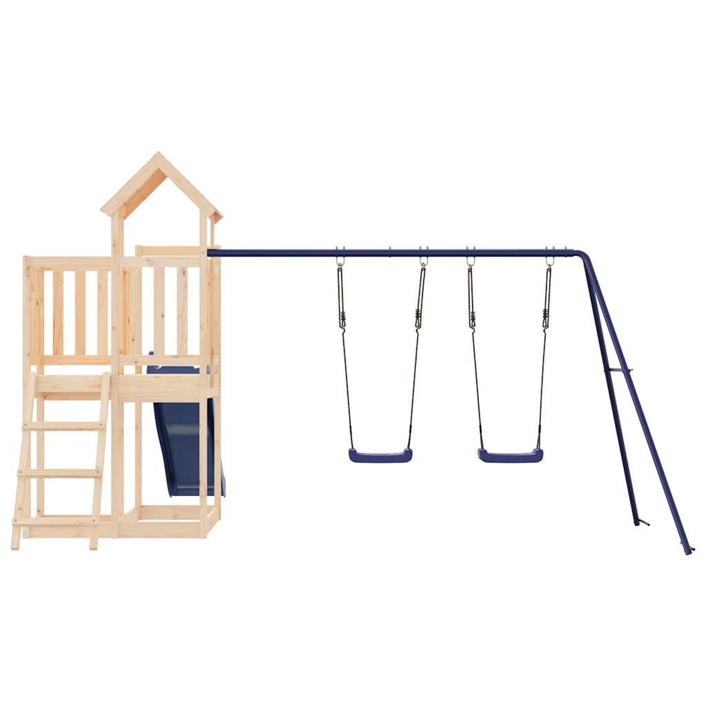 Spielturm aus imprägniertem Kiefernholz und massivem Douglasien- und Kiefernholz