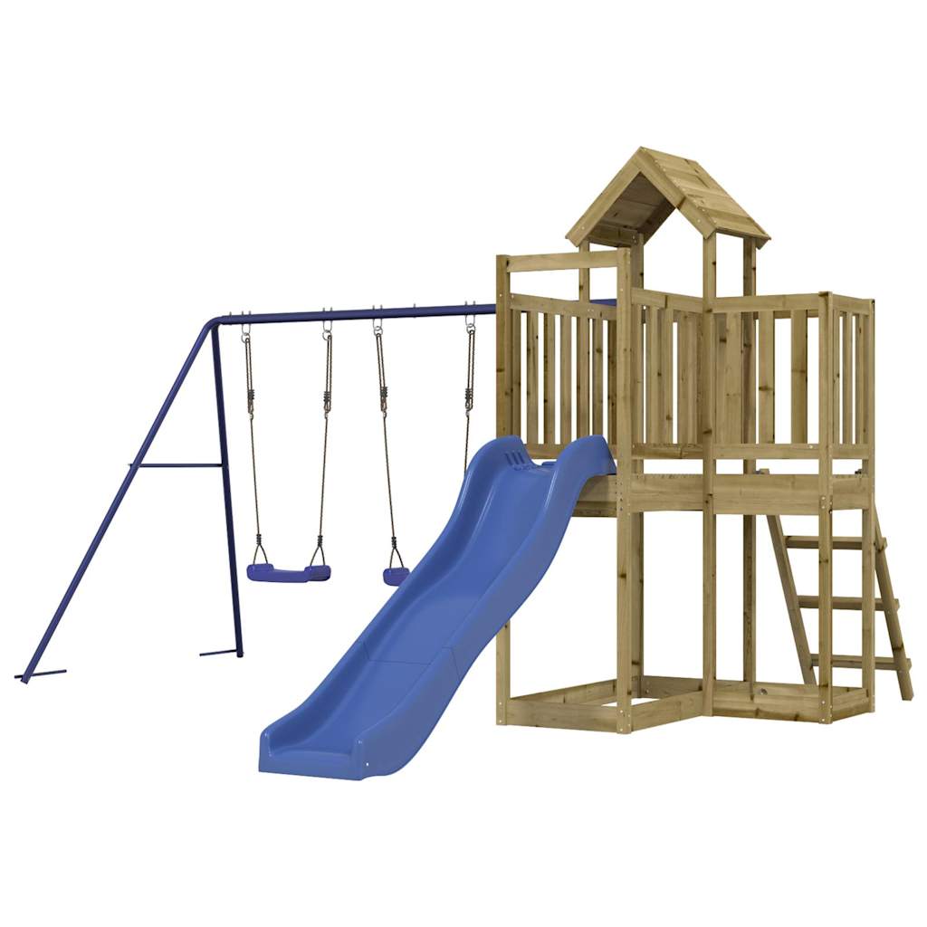 Spielturm aus imprägniertem Kiefernholz und massivem Douglasien- und Kiefernholz