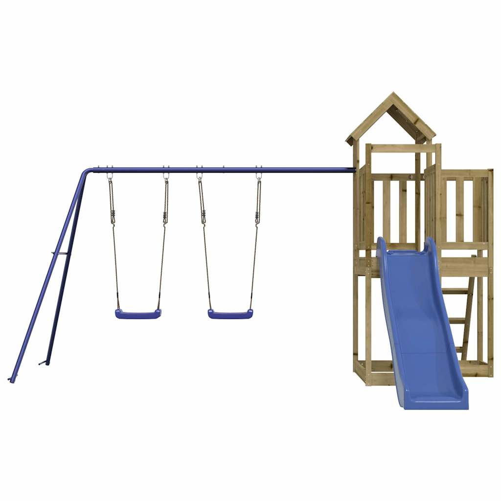 Spielturm aus imprägniertem Kiefernholz und massivem Douglasien- und Kiefernholz