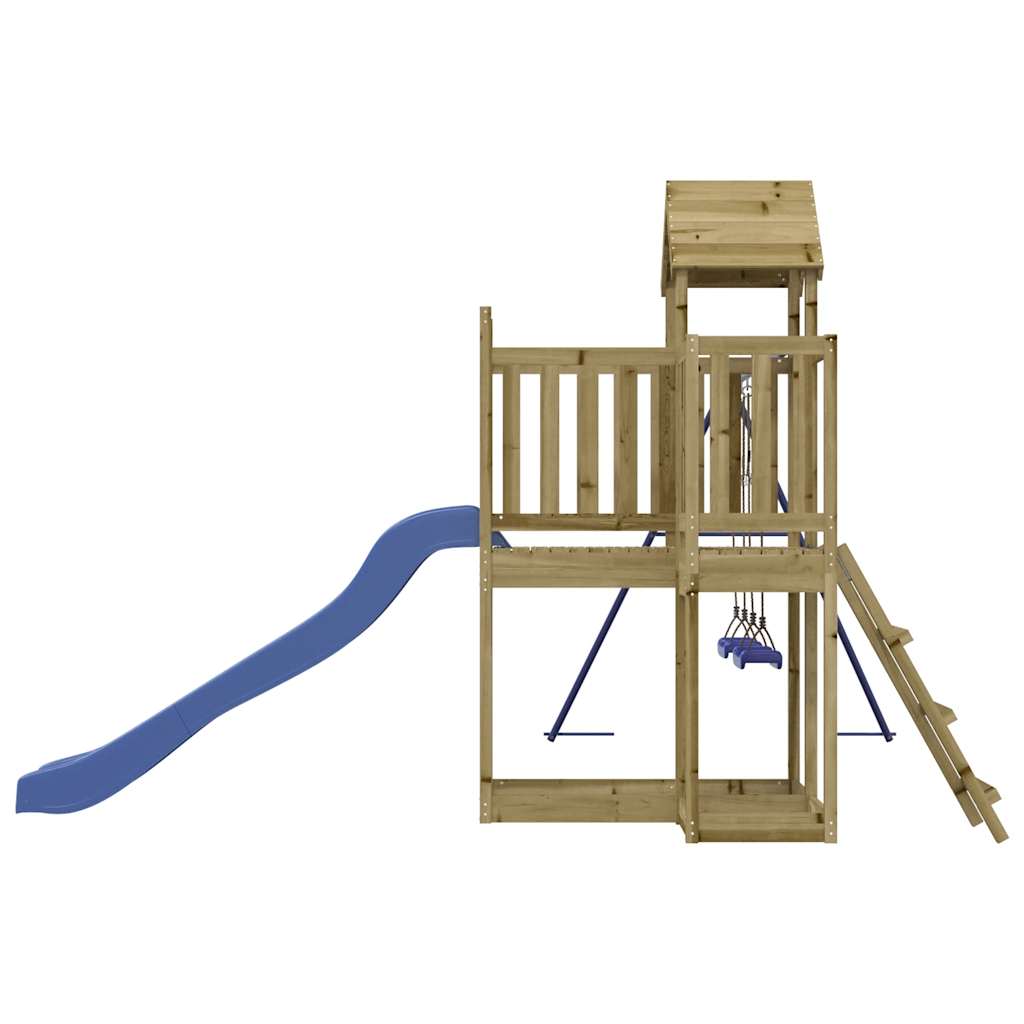 Spielturm aus imprägniertem Kiefernholz und massivem Douglasien- und Kiefernholz