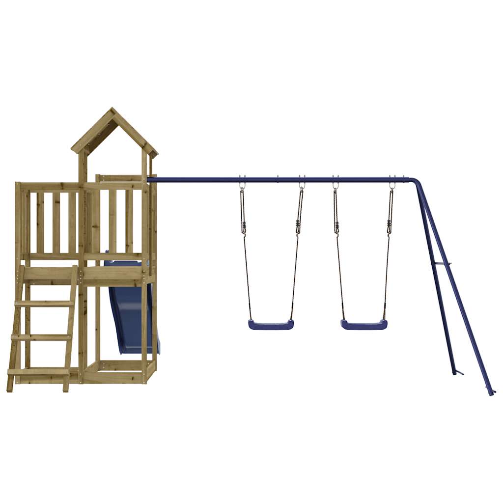 Spielturm aus imprägniertem Kiefernholz und massivem Douglasien- und Kiefernholz