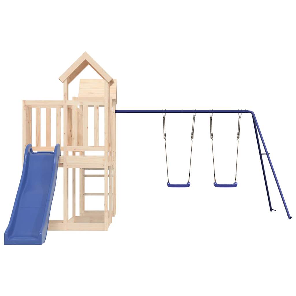 Spielturm aus imprägniertem Kiefernholz und massivem Douglasien- und Kiefernholz