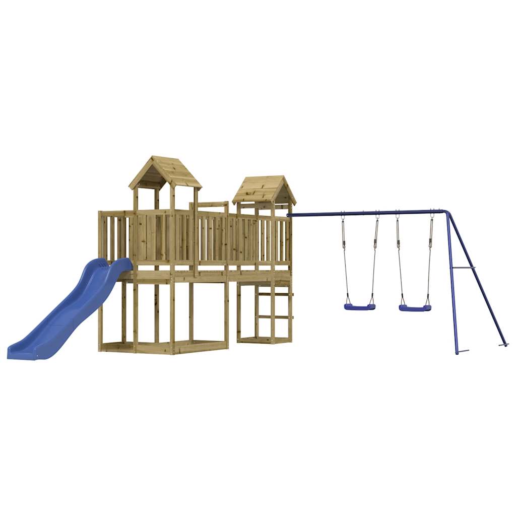 Spielturm aus imprägniertem Kiefernholz und massivem Douglasien- und Kiefernholz